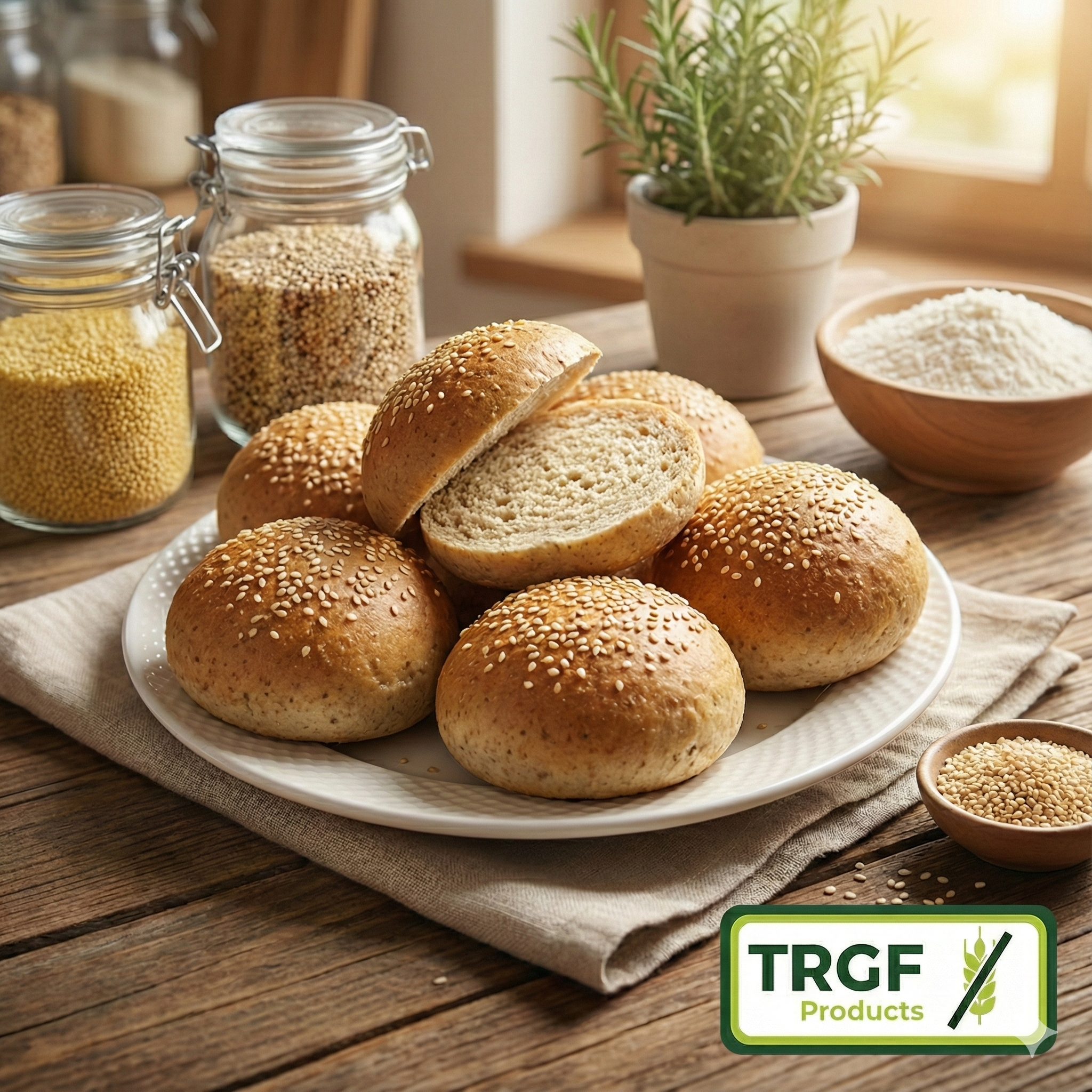 Gluten-free and wheat-free bakery product from TRGF Products - Gluten-free and wheat-free buns - Austin, Texas