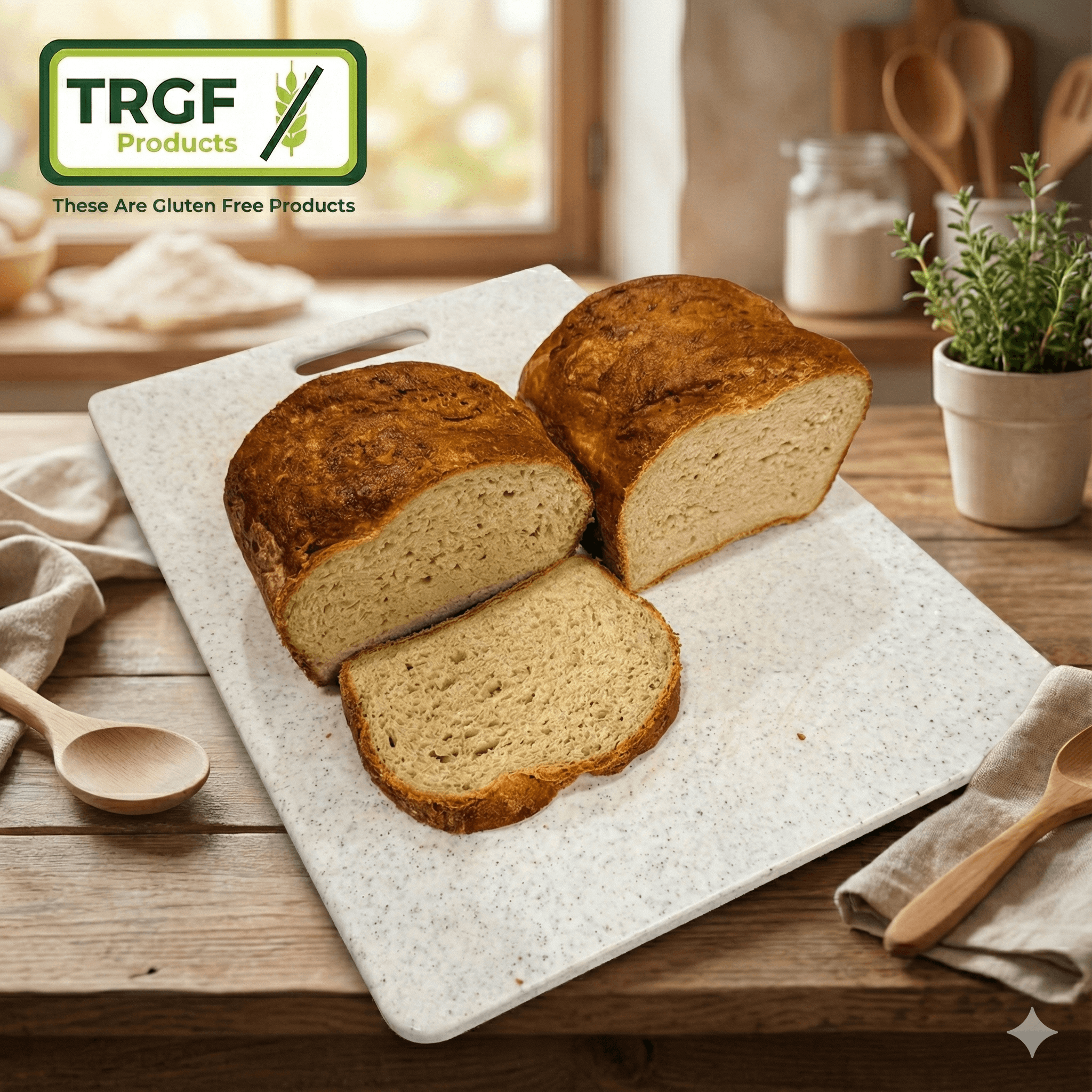 Gluten-free and wheat-free sliced bread from TRGF Products - Austin, Texas